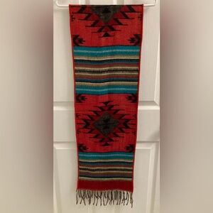 Cashmere Hand Tailored Geometric Aztec style unique scarf, excellent condition